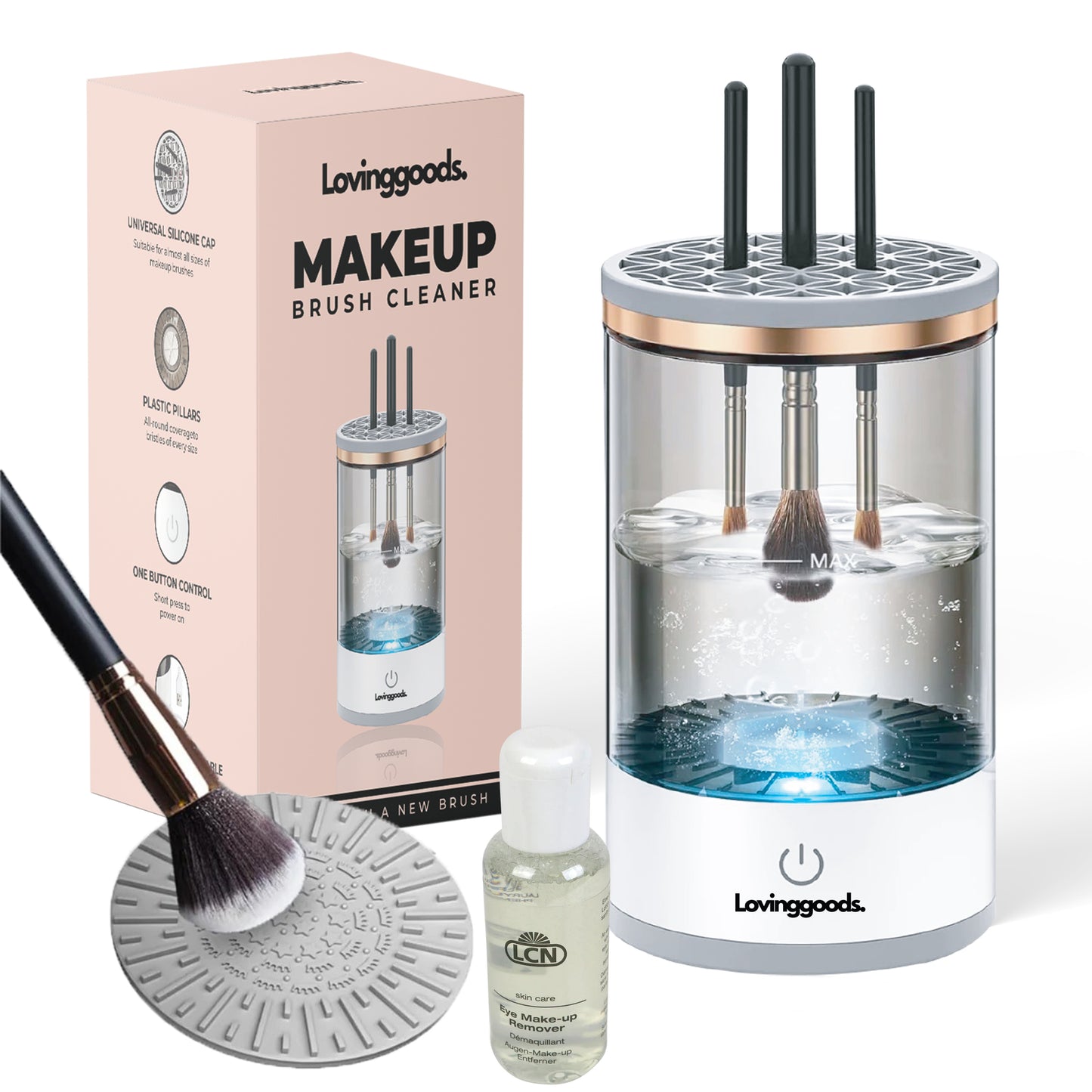 Automatische Make-up Kwastenreiniger, Brush Cleaner, Inclusief 50ml Reinigingsvloeistof